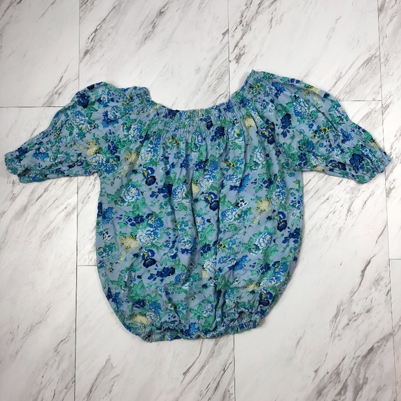 Off the Shoulder Floral Print Top Size Medium EUC - Picture 2 of 6